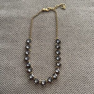J. Crew Gold Necklace with greyish triangle Accents